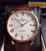 Best Replica Vacheron Constantin Geneve Rose Gold Roman Watch